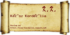 Kósz Kordélia névjegykártya